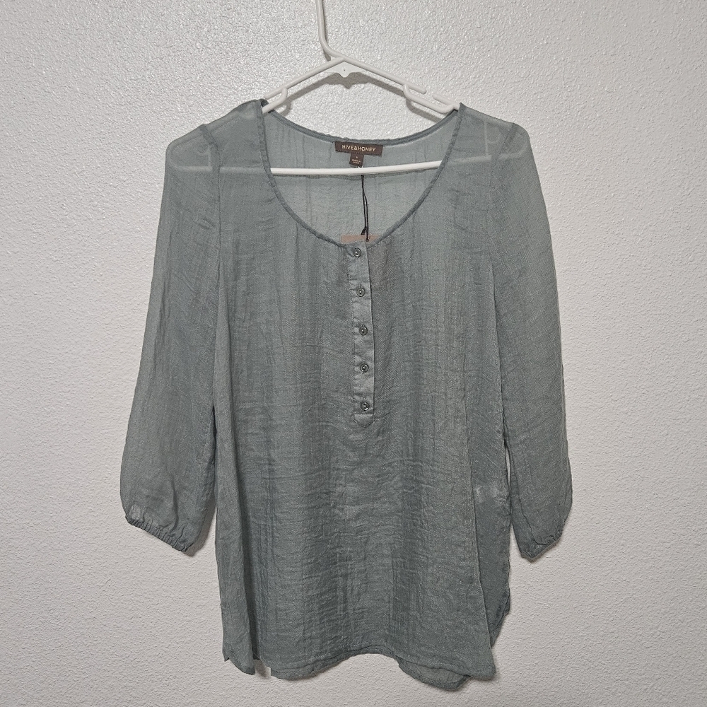 NWT Hive + Honey semi sheer top size small